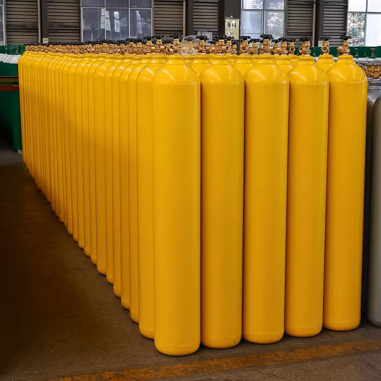 Bombola per gas industriale CO2 ad anidride carbonica in acciaio senza saldatura da 40L150bar da 5,7 mm